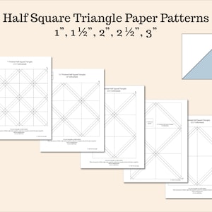 Modelli di triangolo mezzo quadrato, carta di fondazione, FPP, stampa il tuo, download PDF,