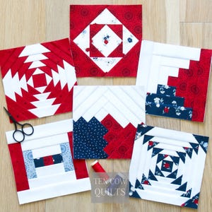 6-inch Foundation Paper Pieced Bundle, FPP, Quilt Blocks, Sewing Patterns, Log Cabin, Economy, Courthouse, Pineapple, PDF Download