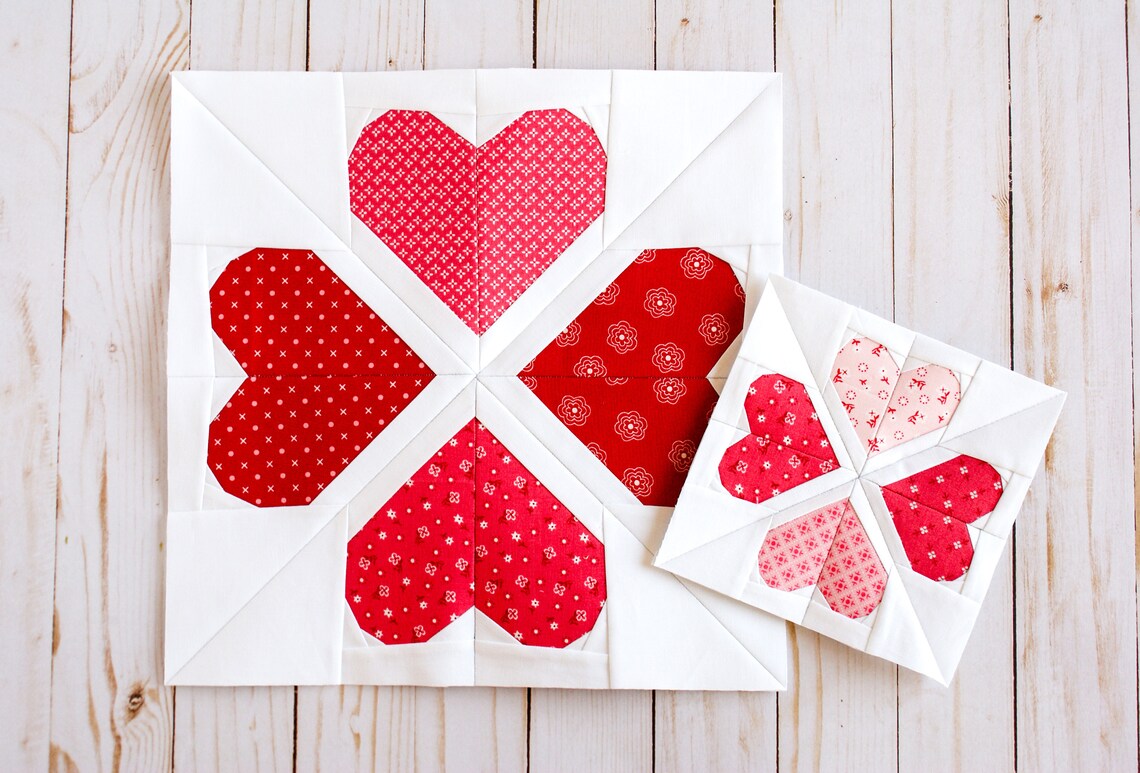 Hearts in a Circle, Foundation Paper Piecing Pattern, Valentines, FPP ...