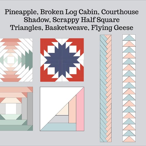 Woven Log Cabin Foundation Paper Piecing Pattern FPP - Etsy