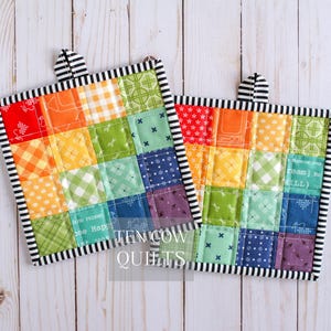 Basic Hot Pad Pattern, Quilted Potholder, Basic, Beginner, Quick, Easy, Gift, First Sewing Project, PDF Download, Digital Tutorial Pattern