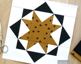 Amish Star Quilt Block, 3 Größen inklusive, PDF Download