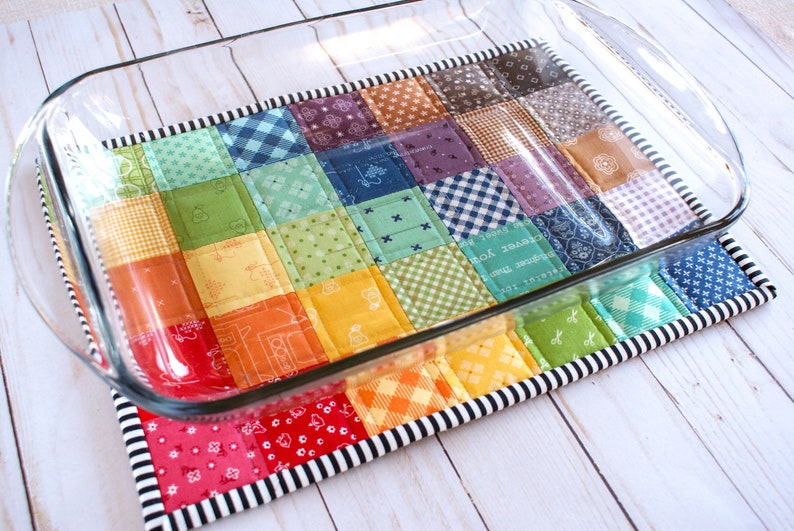 Large Hot Pad Pattern Patchwork Quilted Trivet for Casserole Etsy