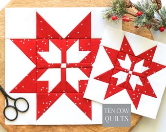 Christmas Star, Quilt Block Pattern, Foundation Paper Pieced