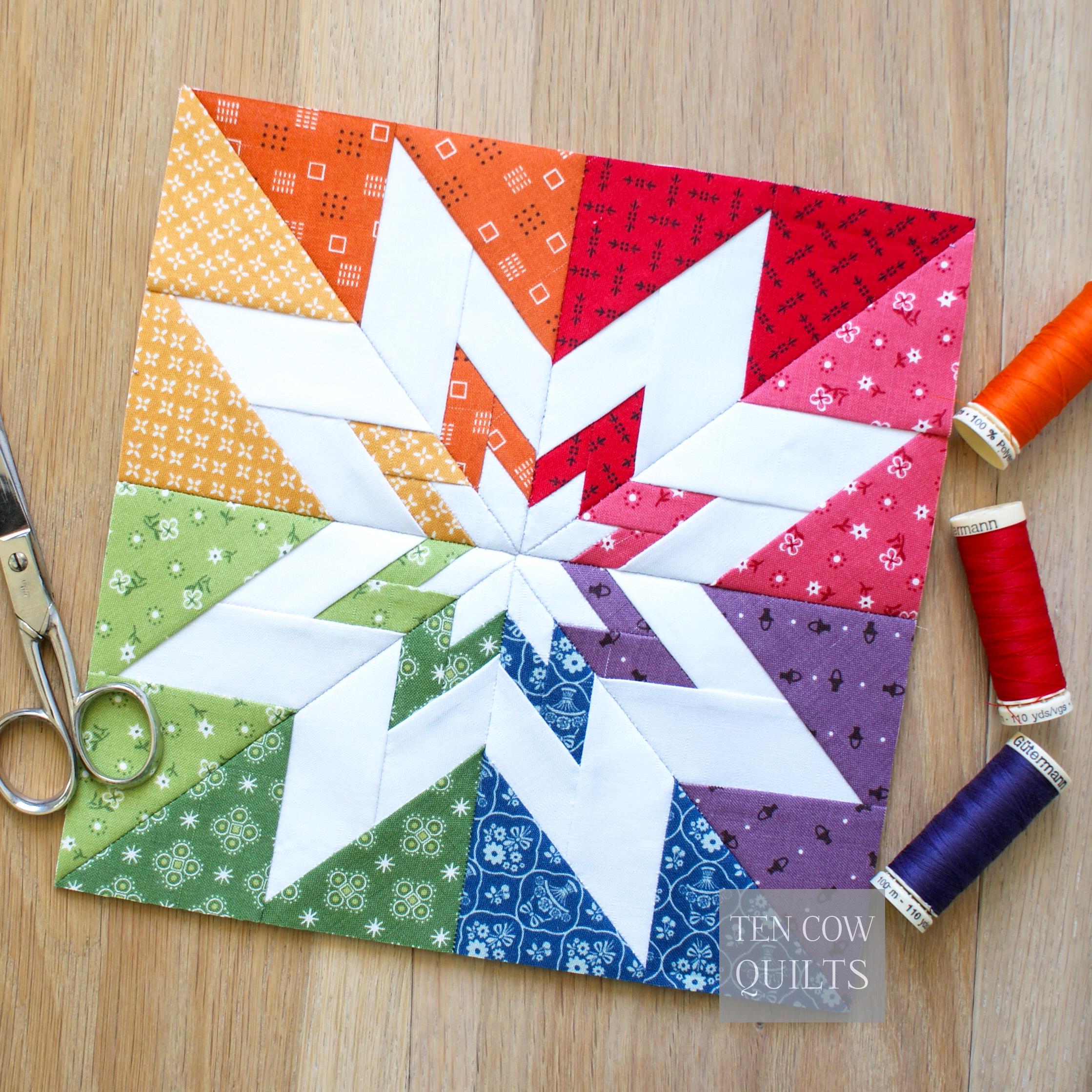 Triple Star Pattern Triple Star Quilt Block, Foundation Paper Pieced Pattern, Sewing ...