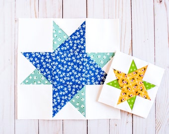 Twirly Star Foundation Paper Piecing Pattern, FPP, Quilt Block, Multiple Sizes, PDF Download