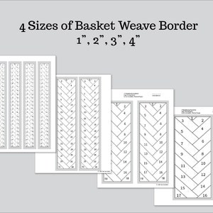 Basketweave FPP, Foundation Paper Pattern, Quilt Border, Small Mini, 1-inch, 2-inch, 3-inch, 4-inch, Weave