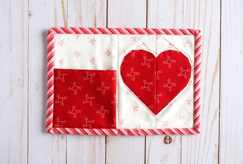Heart Mug Rug Pattern Foundation Paper Piecing Valentines Etsy