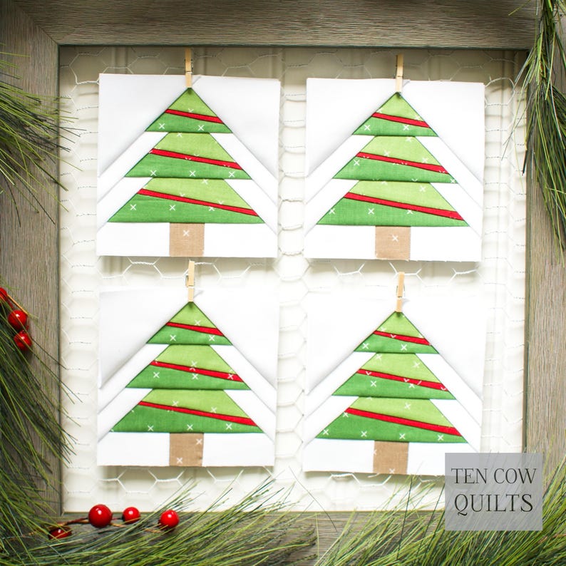 Garland Tree 6 Sizes Included, FPP Quilt Block Pattern, Foundation ...