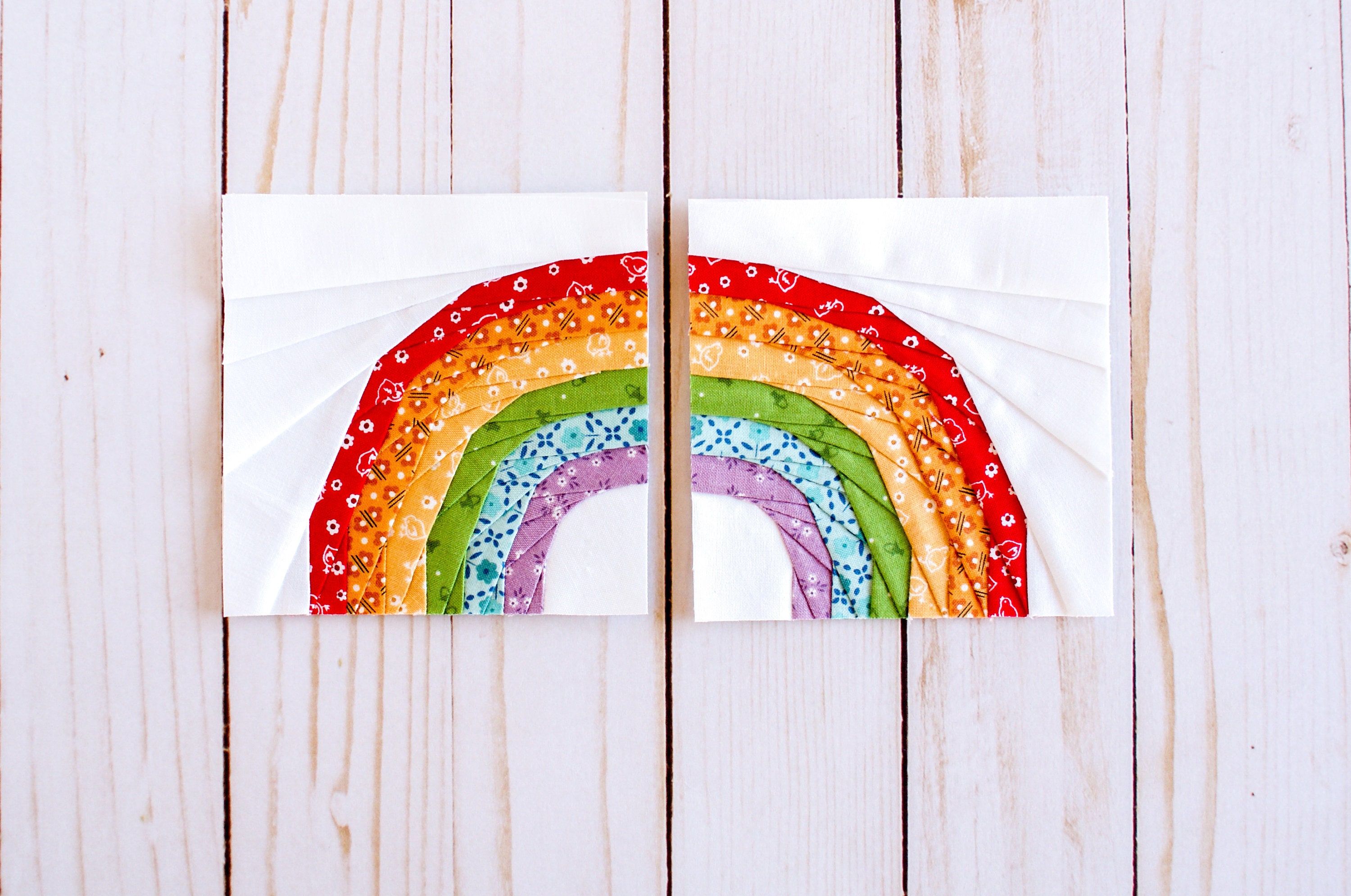 Half Rainbow Foundation Paper Piecing Pattern, FPP, Quilt Block, 4-inch ...
