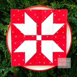 Scandinavian Star 2, 5 Sizes Included, Foundation Paper Pieced Pattern, Quilt Block, FPP, Sewing Pattern, PDF Download
