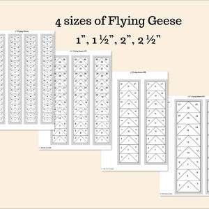 Flying Geese Foundation Paper Piece Pattern, Quilt Border, Multiple Sizes, FPP, Modern Easy Beginner, Small Mini Accent