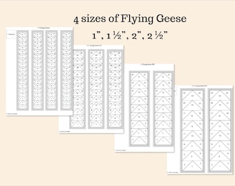 Flying Geese Foundation Paper Piece Pattern, Quilt Border, Multiple Sizes, FPP, Modern Easy Beginner, Small Mini Accent