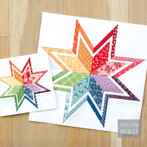 Outline Star Foundation Paper Piecing Pattern, FPP, PDF Download, Multiple Sizes, Small to Large, Quilt Block Pattern