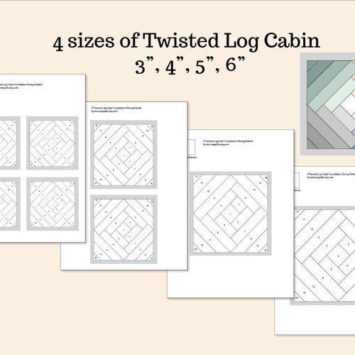 Woven Log Cabin Foundation Paper Piecing Pattern FPP - Etsy