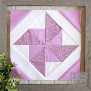 Mönster för quiltblock till Windmill Pinwheel: FPP Double Pinwheel (PDF-utskrivbar) bild 6