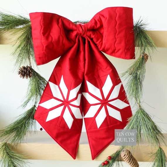Christmas Bow Pattern, Foundation Paper Pieced, FPP, Scandinavian Star, PDF Download