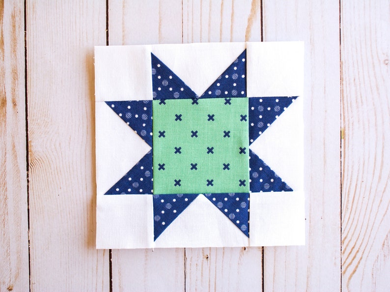 Sawtooth Star Foundation Paper Piecing Pattern, FPP, Quilt Block, Classic Traditional, Small, Mini, Multiple Sizes, PDF Pattern image 1