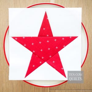 Star, 8 Sizes Included, Foundation Paper Piecing, 5-Point, Classic, Christmas Star, FPP, Quilt Block, PDF Download