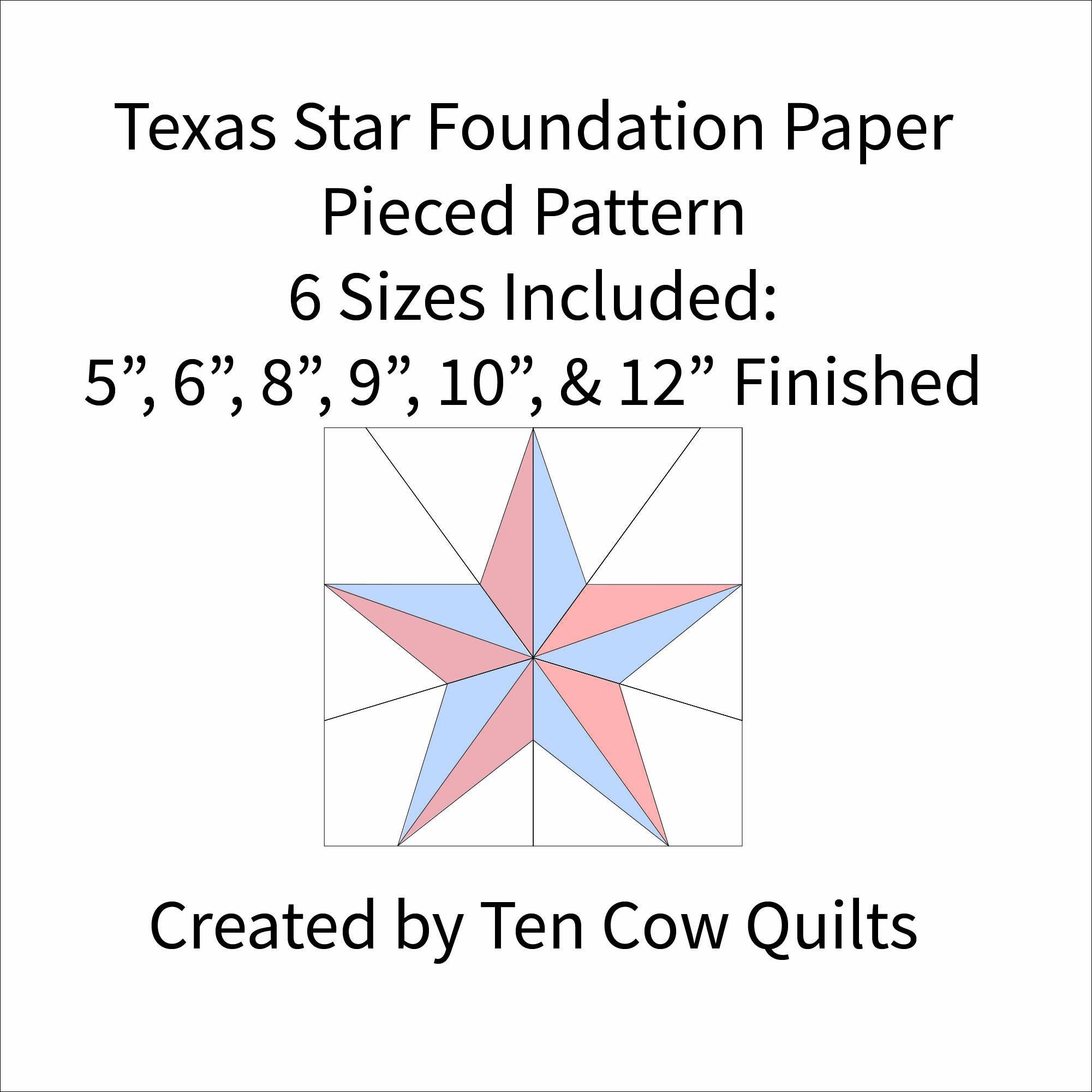 Star Quilt Block Pattern: Foundation Paper Pieced, 6 Sizes (PDF Pattern ...