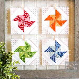 Mönster för quiltblock till Windmill Pinwheel: FPP Double Pinwheel (PDF-utskrivbar) bild 4