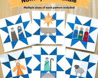 Nativity Bundle, Quilt Block Patterns, Foundation Paper Pieced, FPP