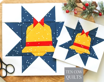 Bell Star, Quilt Block Pattern, Foundation Paper Pieced