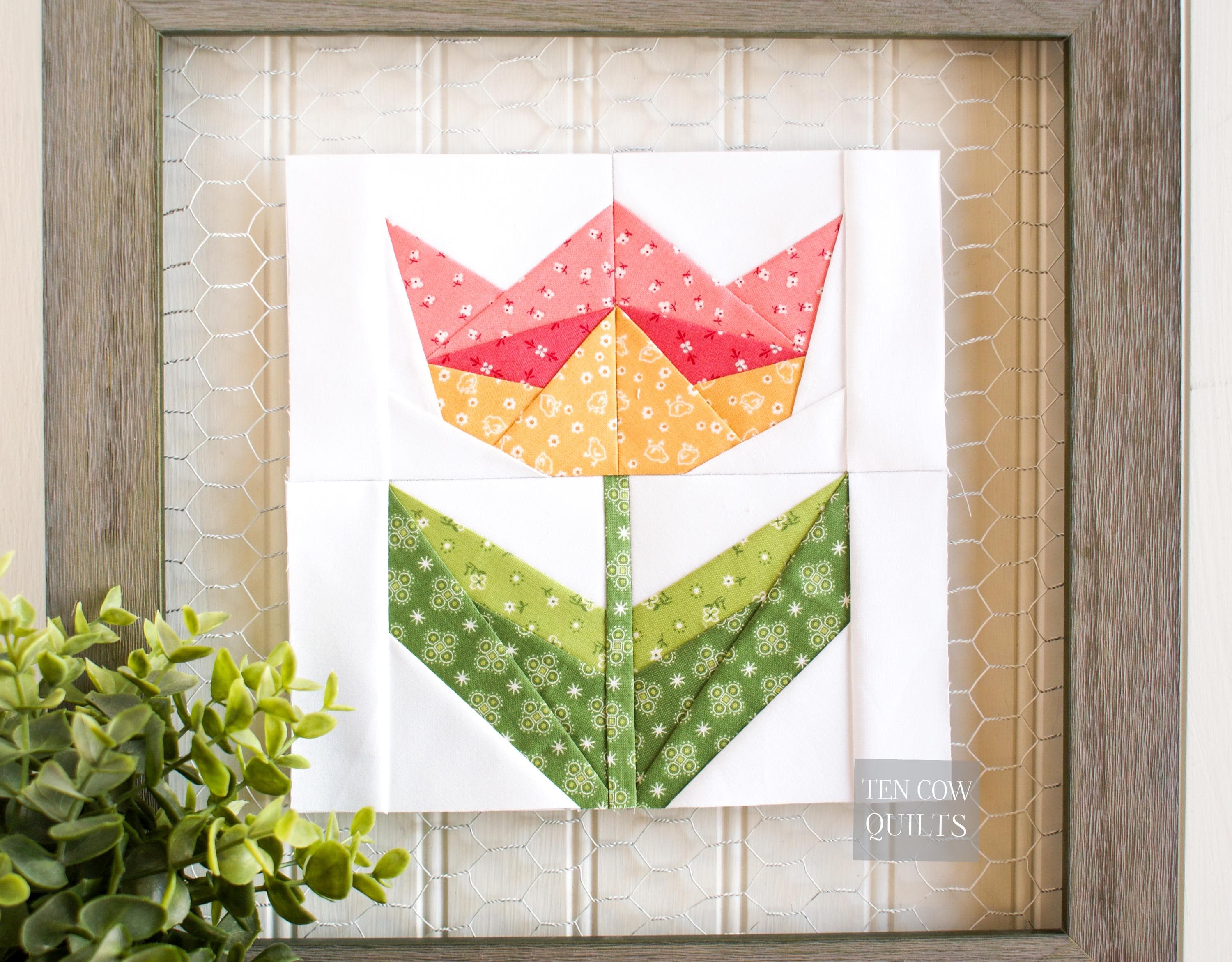 Tulip 6 Sizes, Flower, Foundation Paper Pieced Pattern, Spring, Quilt ...