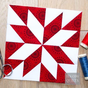 LeMoyne Star, 8 Sizes Included, Foundation Paper Piece Pattern, FPP, PDF Download, Quilt Block, Sewing Pattern