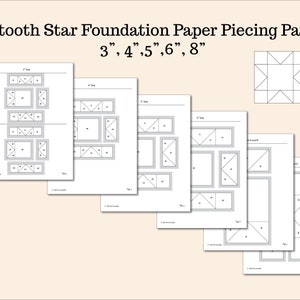 Sawtooth Star Foundation Paper Piecing Pattern, FPP, Quilt Block, Classic Traditional, Small, Mini, Multiple Sizes, PDF Pattern image 2