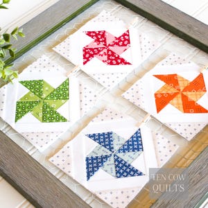 Mönster för quiltblock till Windmill Pinwheel: FPP Double Pinwheel (PDF-utskrivbar) bild 5