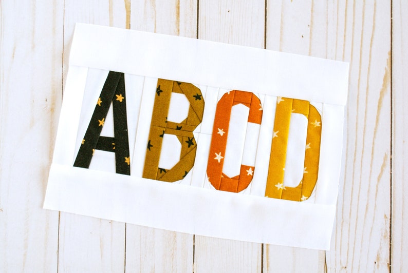 4-inch Alphabet Foundation Paper Piecing Pattern, Name, Custom, Quilt Blocks, Personalized Baby Pattern, PDF Download, ABC, Letters, Initial image 1