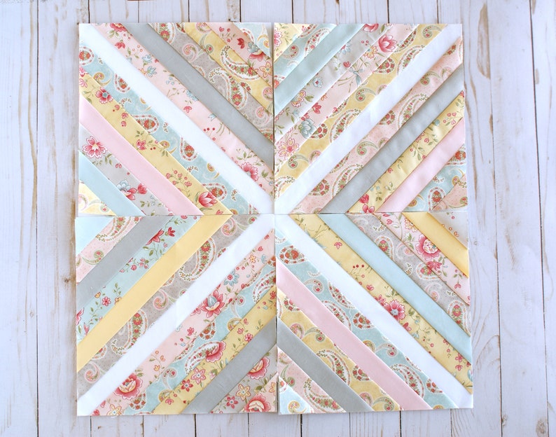 String Quilt Block Foundation Paper Piecing, FPP, PDF Download, Print at Home, Scrappy, Scrap, 6-inch, 7-inch, 8-inch, 9-inch, 10-inch image 4