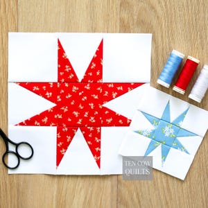 Spiky Sawtooth Star, 7 Sizes Included, Foundation Paper Pieced Pattern, Quilt Block, Sewing Pattern, PDF File