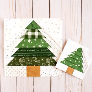 Christmas Tree Foundation Paper Piecing Pattern, FPP, Quilt Block, Multiple Sizes, 3-inch, 4-inch, 5-inch, 6-inch, 7-inch, 8-inch, PDF