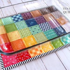 Large Hot Pad Pattern, Patchwork, Quilted Trivet for Casserole Dishes, Printable Sewing Pattern, Kitchen DIY Gift, PDF Easy
