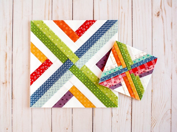 Woven Quilt Block Pattern: Foundation Paper Piecing, Multiple Sizes (PDF Download)