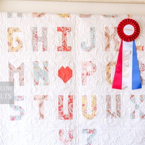 Baby Quilt Pattern, I Love You, Alphabet Quilt, Heart, Hearts, Pattern Baby Quilt, Beginner Pattern, Girl Baby, Gender Neutral, PDF Download