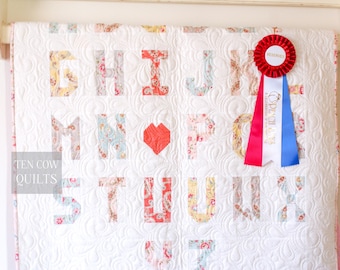 Alphabet Baby Quilt Pattern: I Love You Heart Design (PDF Download)