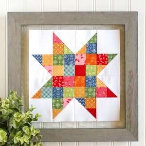 Quilted Star Foundation Paper Piecing Pattern, FPP, Quilt Block, Digital PDF Download, 10-inches Finished image 3