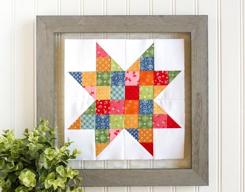 Quilted Star Foundation Paper Piecing Pattern, FPP, Quilt Block, Digital PDF Download, 10-inches Finished image 3