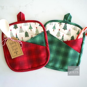 Folded Pockets Hot Pad Pattern, PDF, DIY Handmade Gift Idea, Quilted image 2