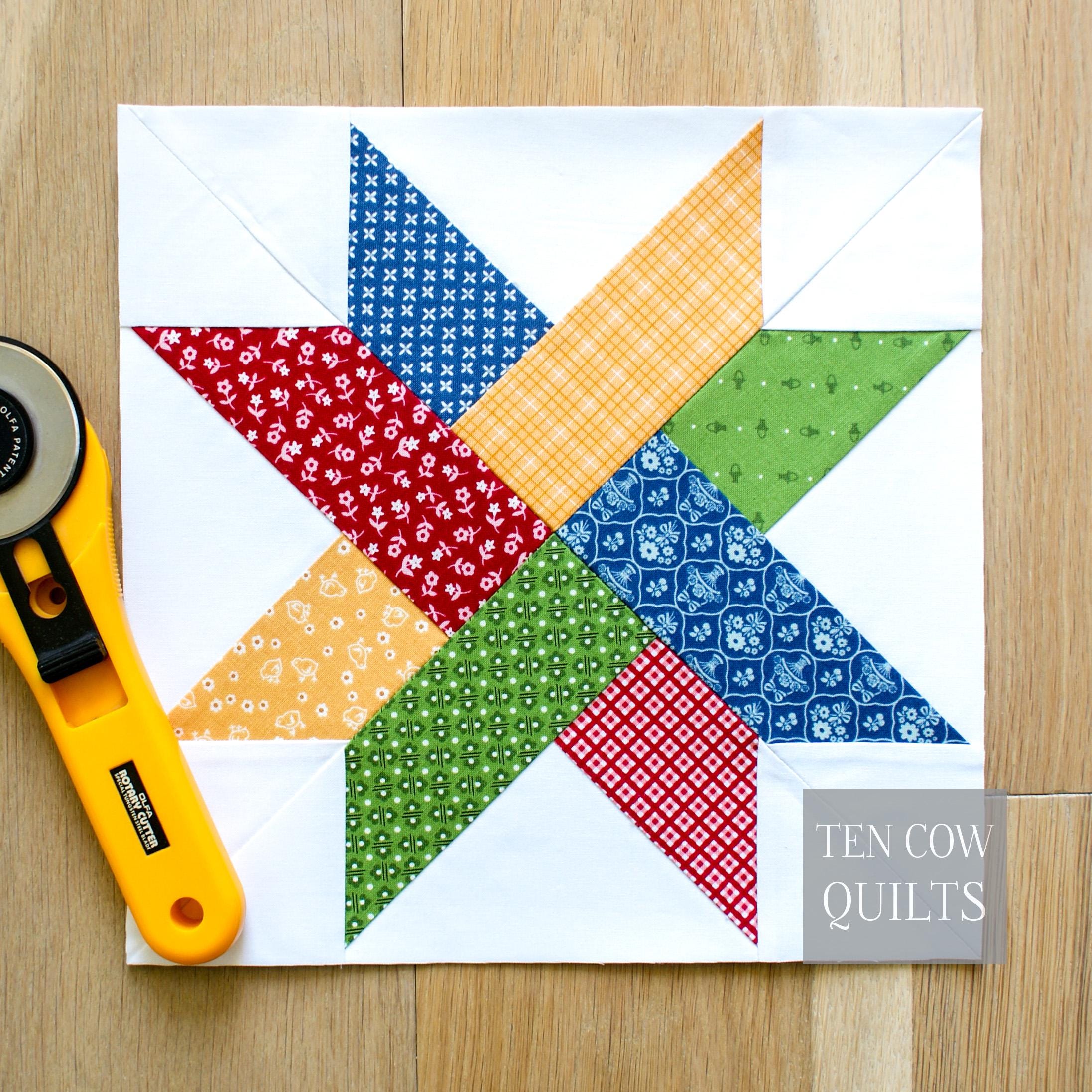 Woven Star 5 Sizes Foundation Paper Piecing Pattern, FPP, 12