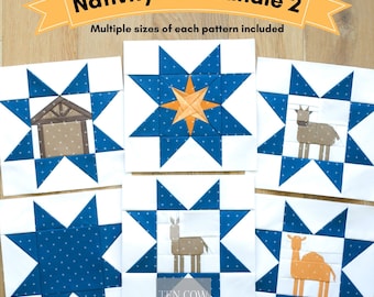 Nativity Star Bundle 2, Foundation Paper Pieced, Quilt Block Patterns, FPP, PDF Download