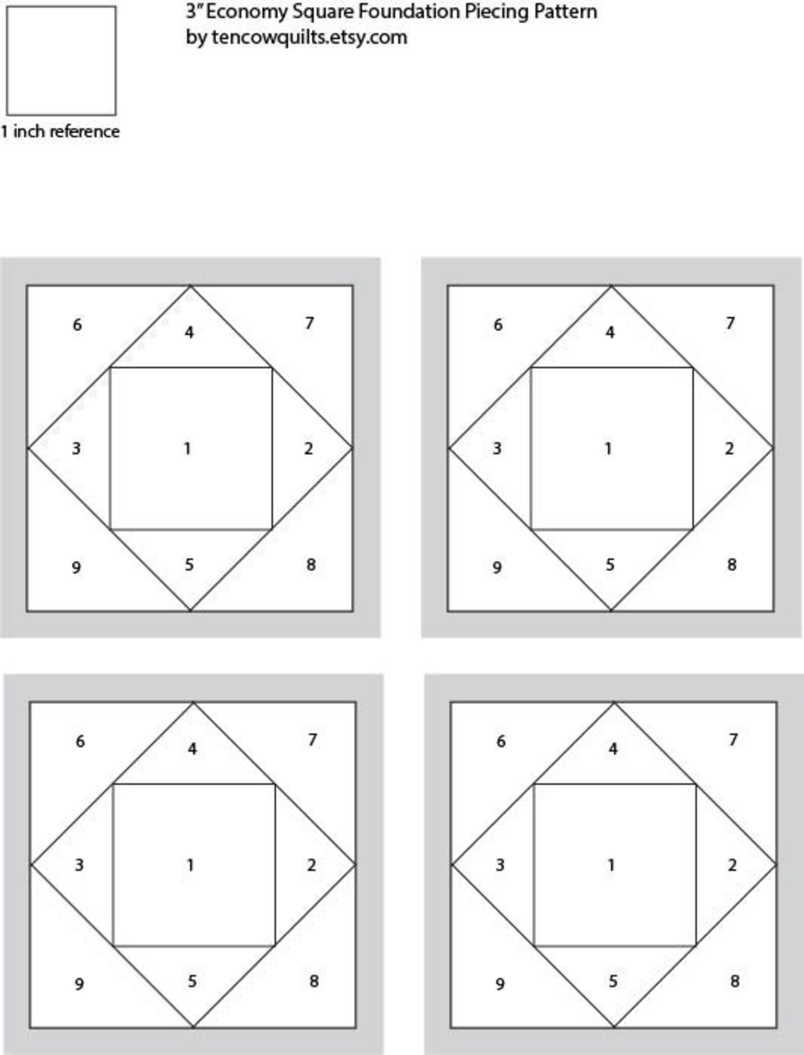 Economy Quilt Block Pattern Foundation Paper Pieced FPP - Etsy