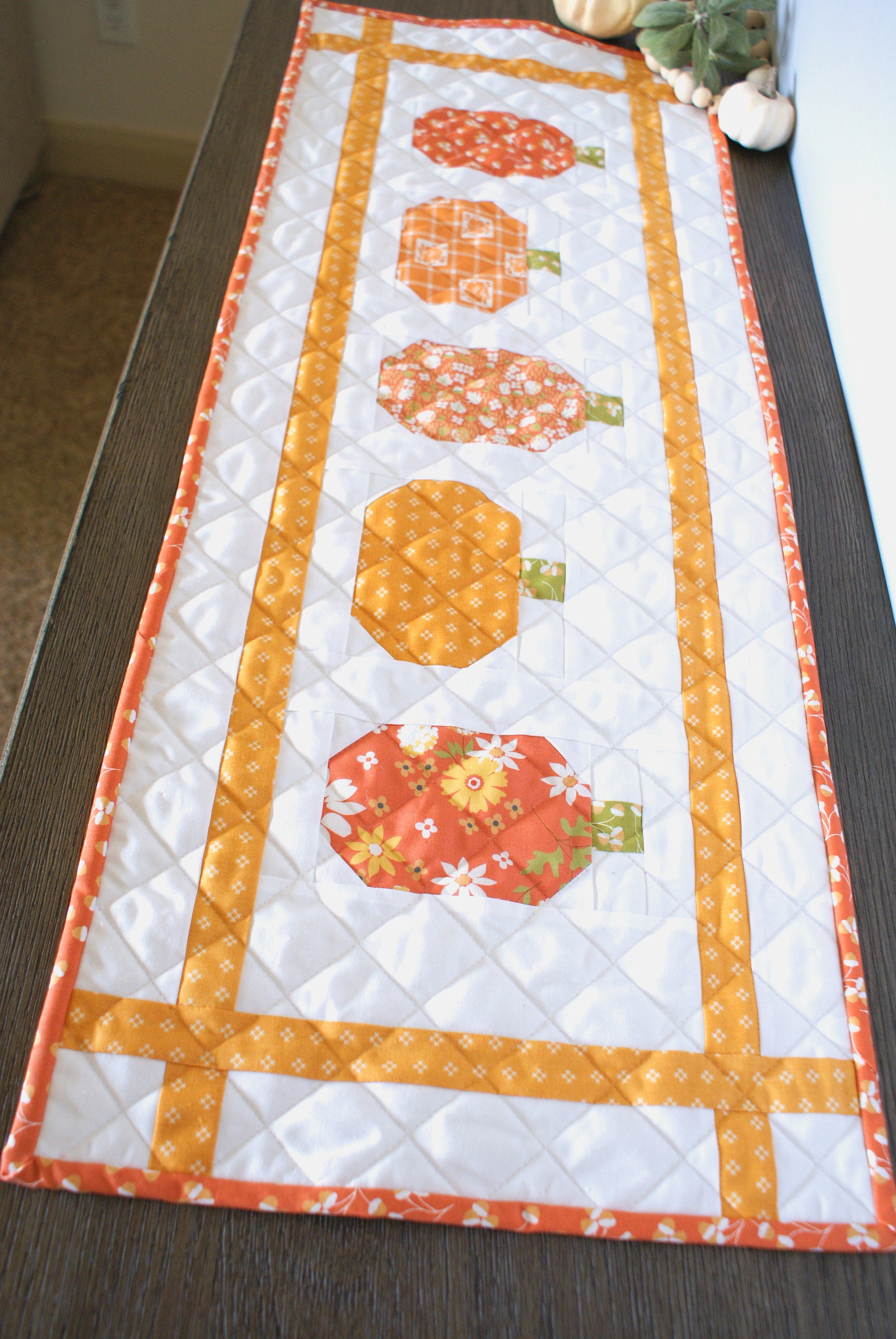 Fall Table Runner Pattern, PDF Download, Pumpkin Autumn October ...