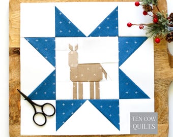 Donkey Star, Nativity Quilt Block Collection, Foundation Paper Pieced Pattern, FPP