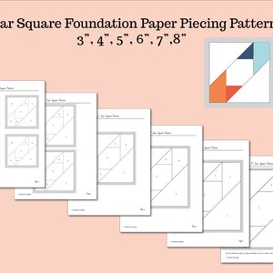 Star Square Foundation Paper Piecing Pattern, FPP, Star Quilt Block, PDF Download, Scrap Quilt, image 2