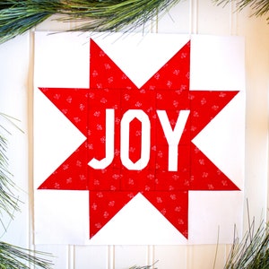 Joy Star Foundation Paper Piecing Pattern, Blocco trapuntato, FPP, PDF download digitale, Natale, Vacanza, Coperta