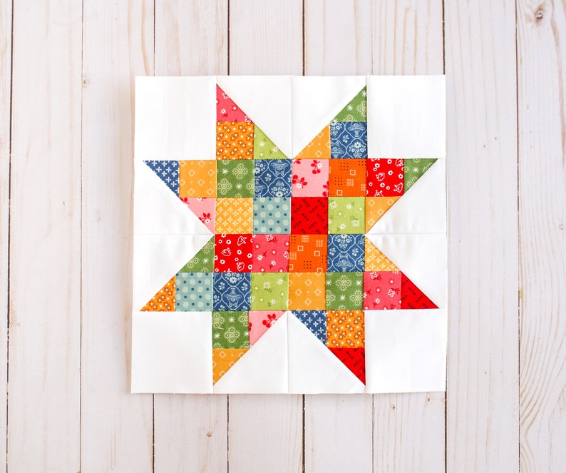 Quilted Star Foundation Paper Piecing Pattern, FPP, Quilt Block, Digital PDF Download, 10-inches Finished image 5